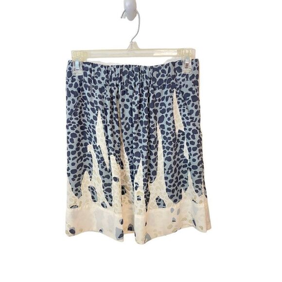 Cabi 401 Bella Skirt Blue and White Leopard Print Size Small - Picture 2 of 5